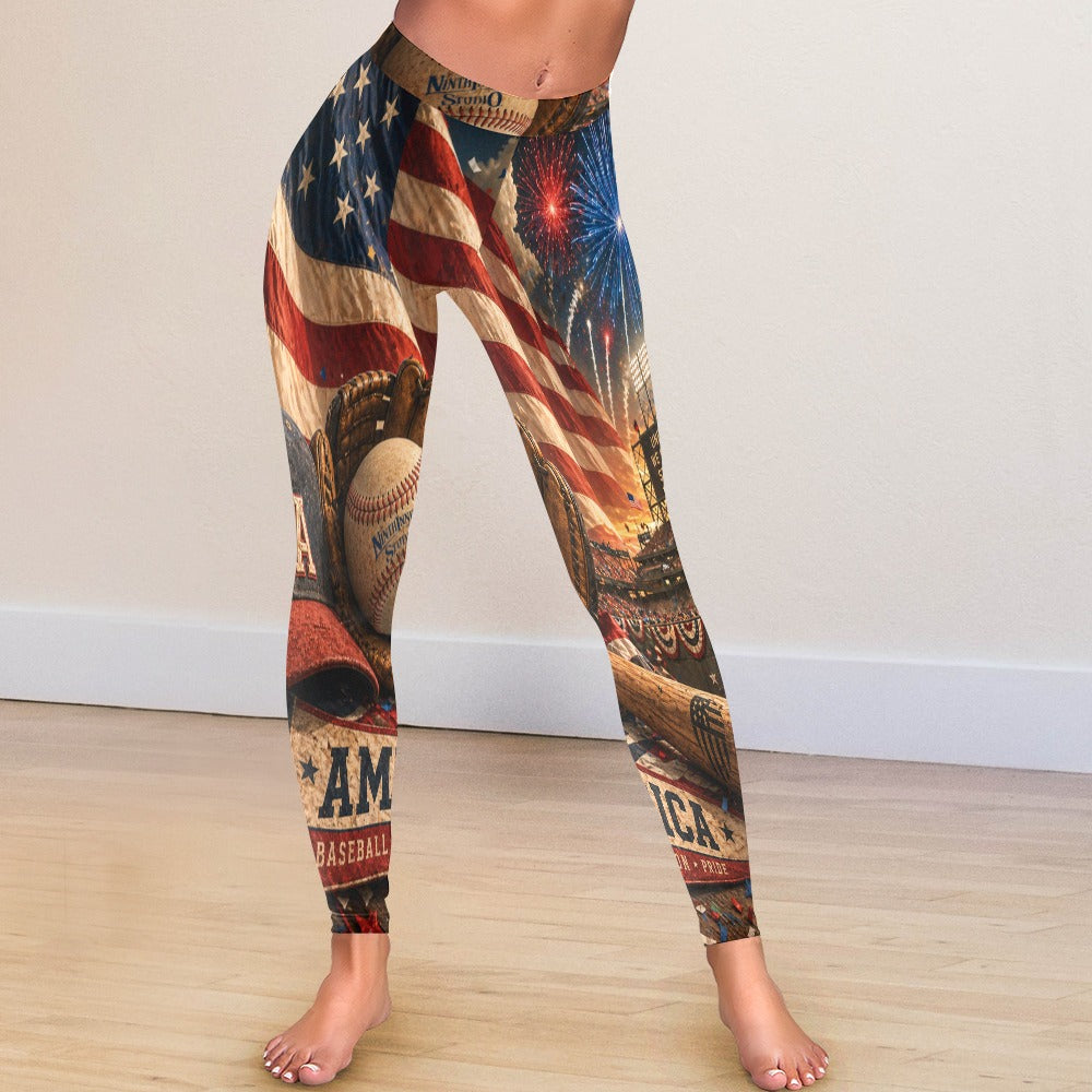 Ninth Inning Studio Women's Baseball Pride Low-Rise Leggings