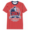 Ninth Inning Studio 250th Anniversary Men's Premium Performance Tee - Red/White Pinstripes
