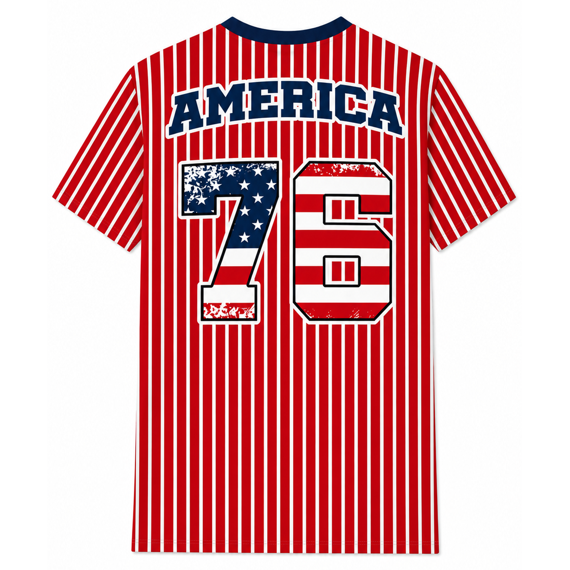 Ninth Inning Studio 250th Anniversary Men's Premium Performance Tee - Red/White Pinstripes