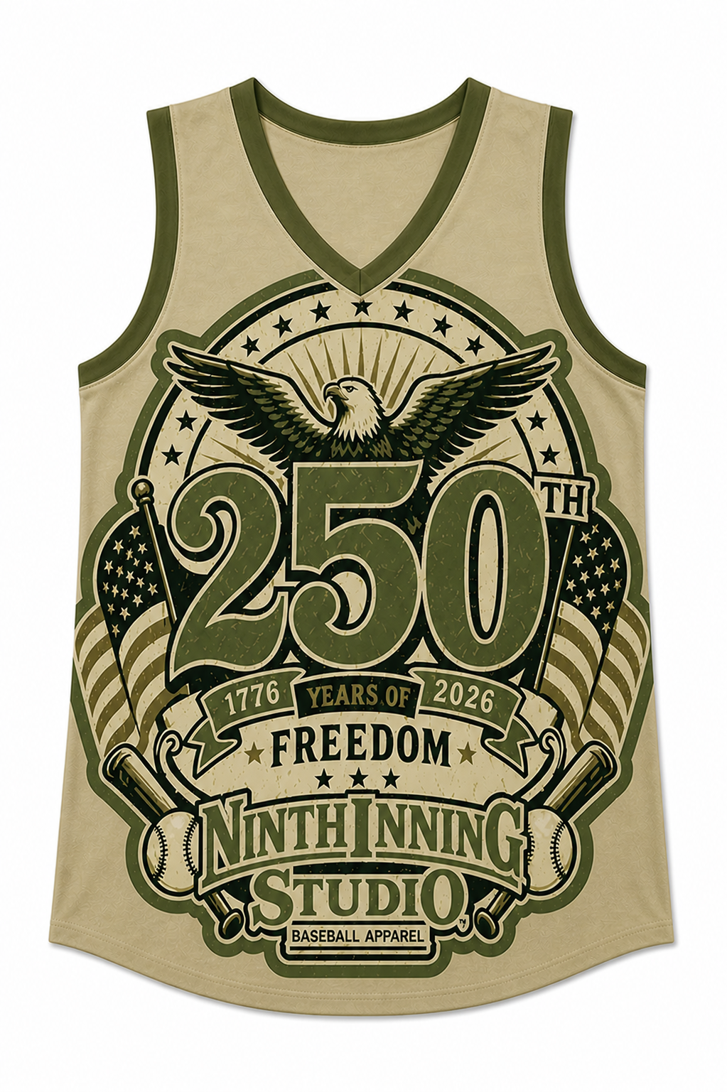 Ninth Inning Studio 250th Anniversary Women's Sleeveless V-Neck Tank Top