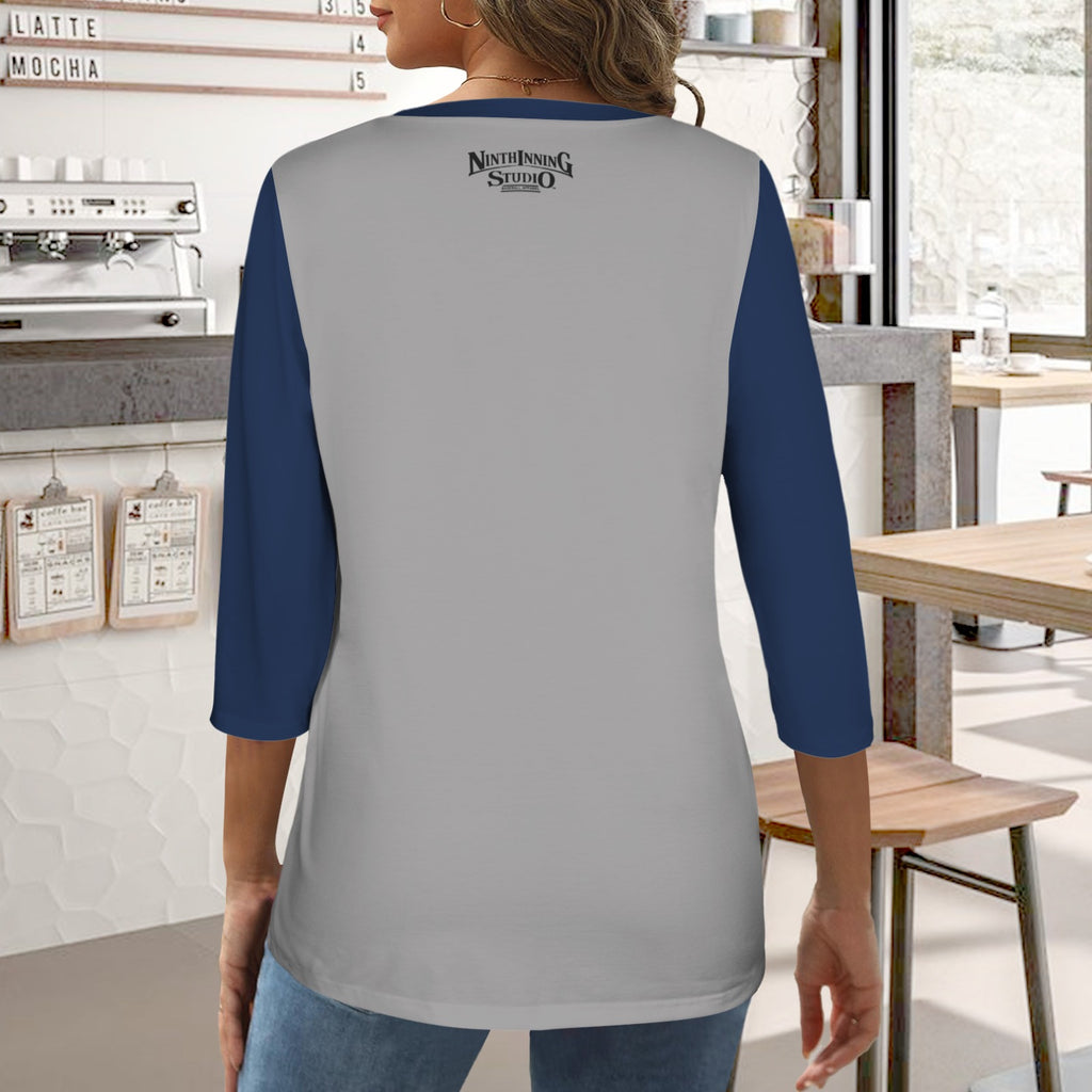 Ninth Inning Studio Play Ball Women's 3/4 Sleeve Tee