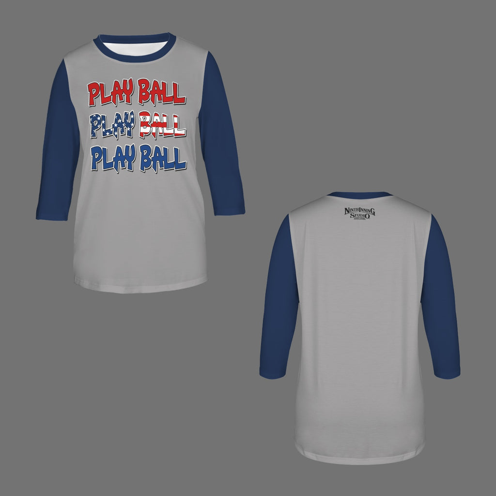 Ninth Inning Studio Play Ball Women's 3/4 Sleeve Tee