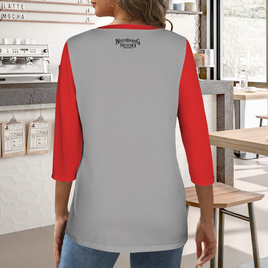 Ninth Inning Studio Play Ball Women's 3/4 Sleeve Tee