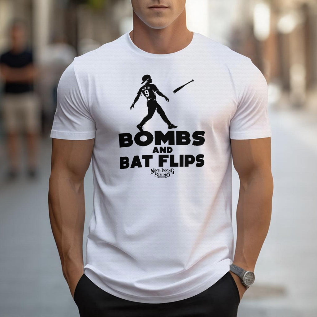 Ninth Inning Studio Bombs & Bat Flips Men's Premium Performance Tee