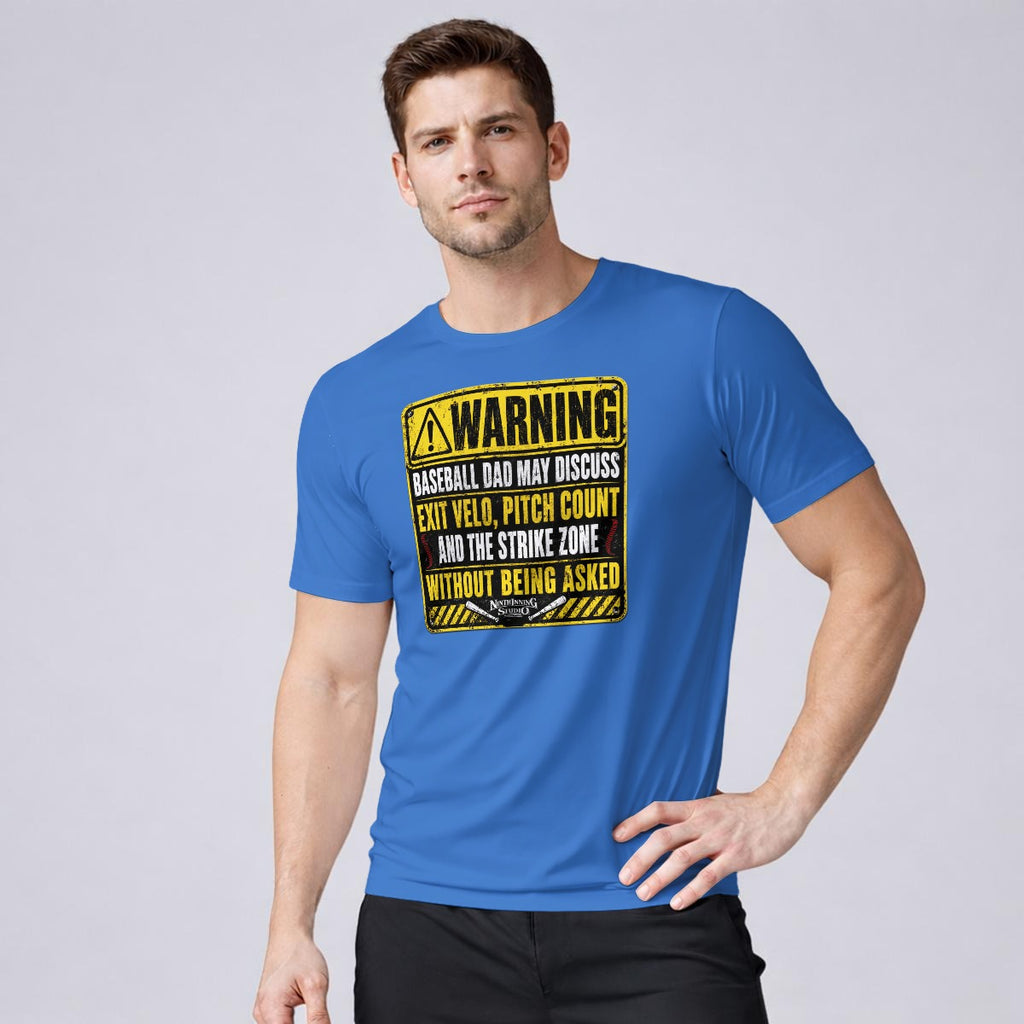 Ninth Inning Studio Warning: Baseball Dad Men’s Milk-Silk Stretch Tee