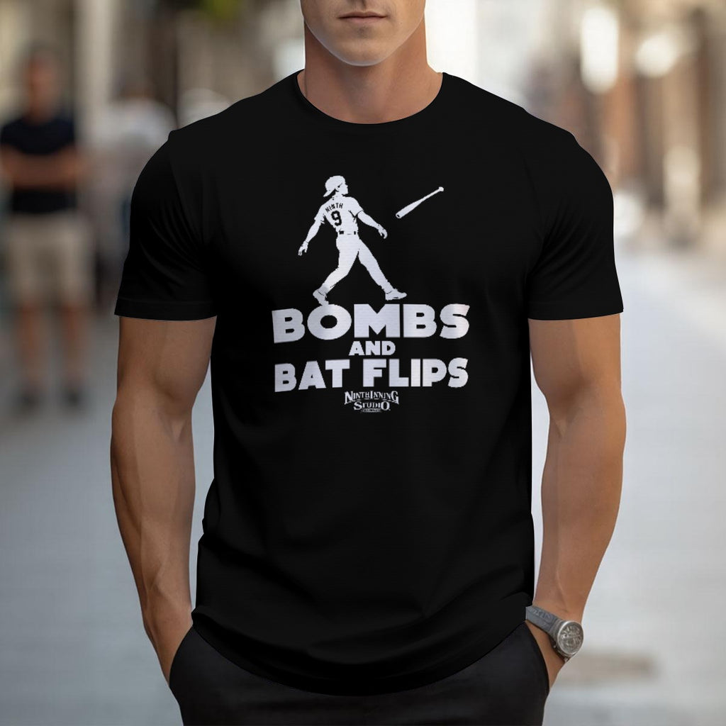 Ninth Inning Studio Bombs & Bat Flips Men's Premium Performance Tee