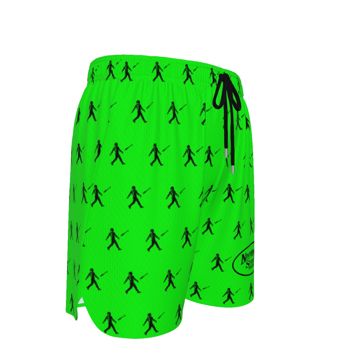 Ninth Inning Studio Bat Flip Kid Pattern Men's Performance Baseball Shorts - Lime