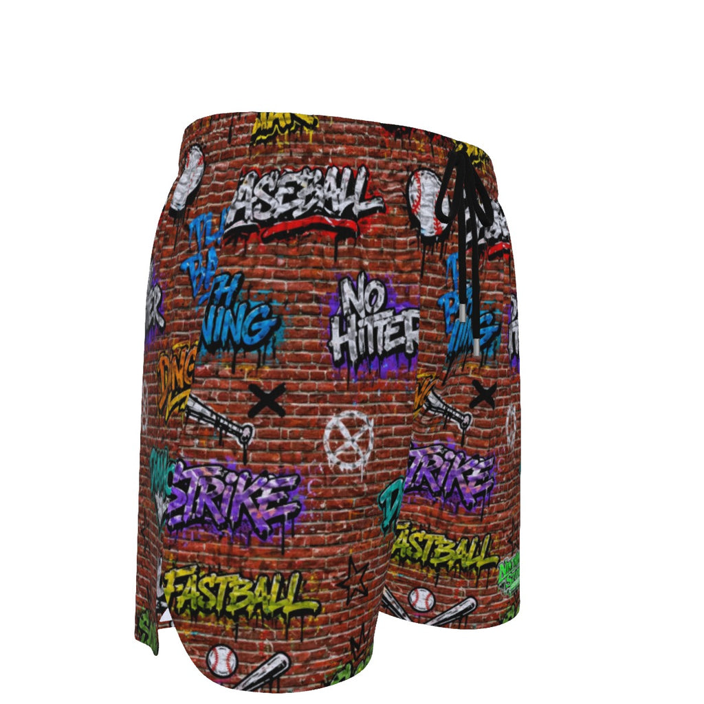 Ninth Inning Studio Brick Wall Graffiti Men's Baseball Shorts