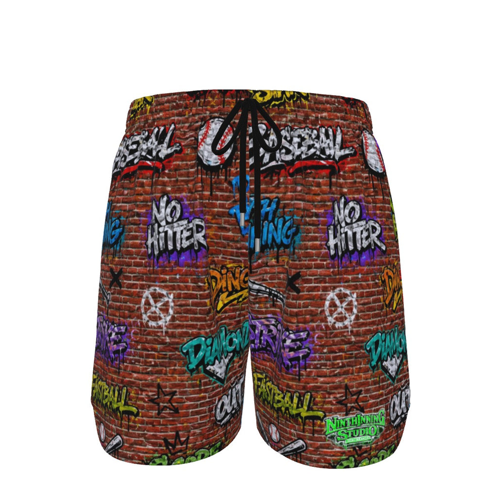 Ninth Inning Studio Brick Wall Graffiti Men's Baseball Shorts