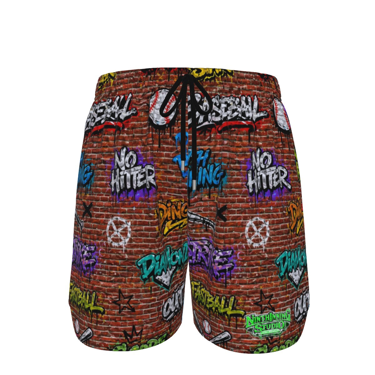 Ninth Inning Studio Brick Wall Graffiti Men's Baseball Shorts
