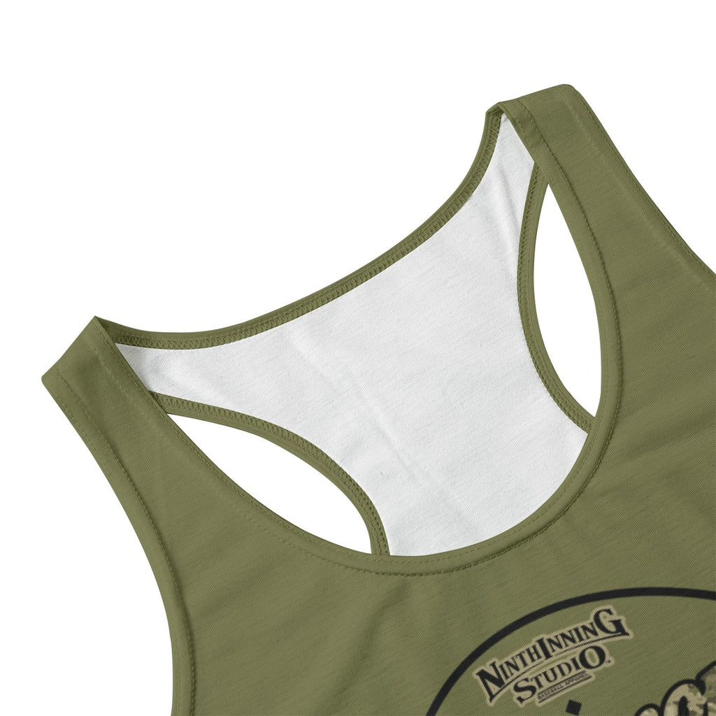 Ninth Inning Studio Diamond Darling Women's Racerback Tank Top - Olive