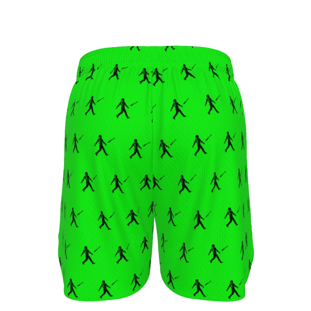 Ninth Inning Studio Bat Flip Kid Pattern Men's Performance Baseball Shorts - Lime