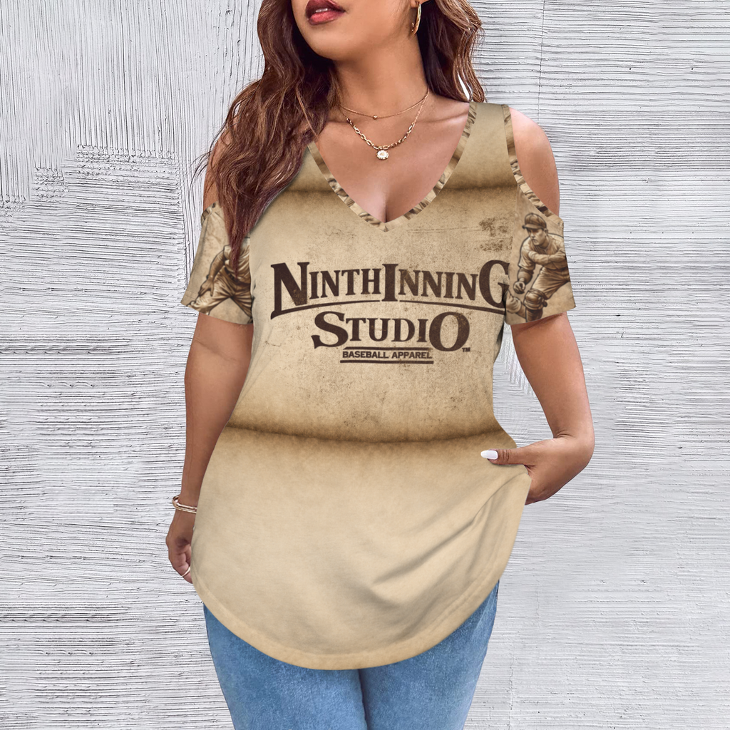 Ninth Inning Studio Vintage Players Women's Cold-Shoulder Tee