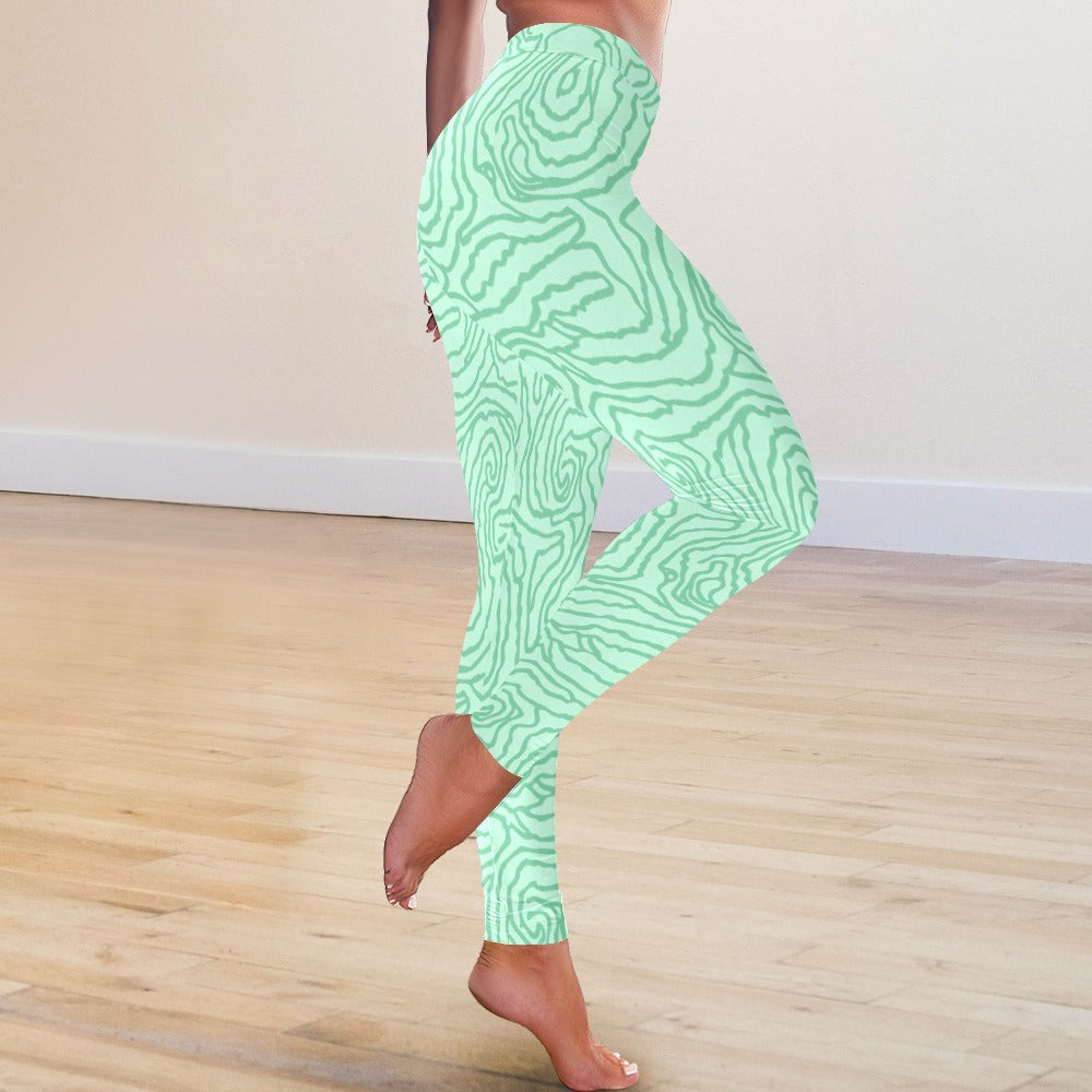 Ninth Inning Studio Women's Low-Rise Leggings-Mint