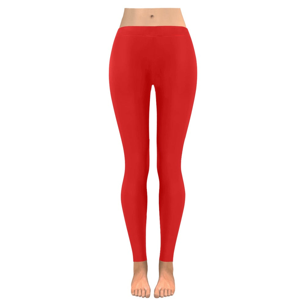 Ninth Inning Studio Women's Low-Rise Leggings-Red
