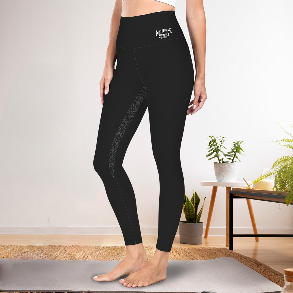 Ninth Inning Studio Women's High-Waist Leggings-Black