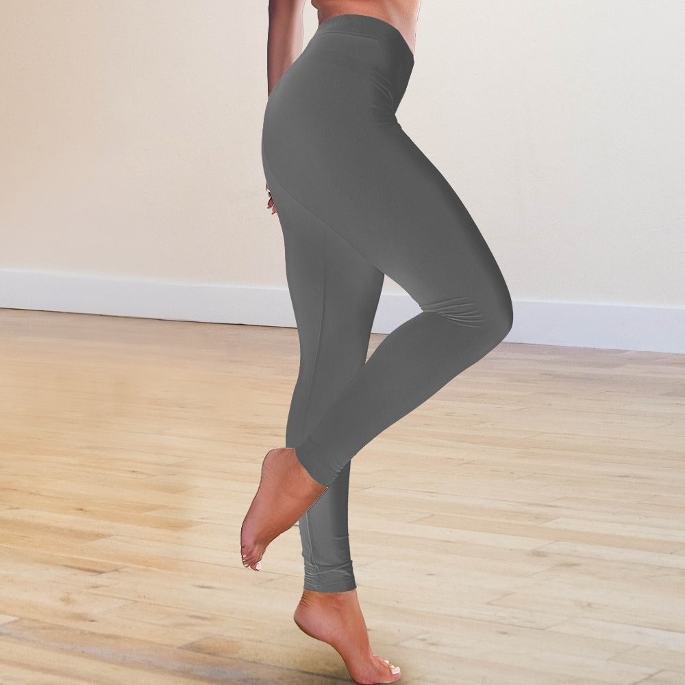 Ninth Inning Studio Women's Low-Rise Leggings-Charcoal