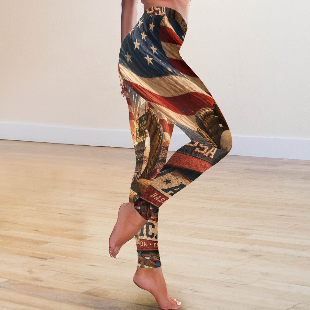 Ninth Inning Studio Women's Baseball Pride Low-Rise Leggings
