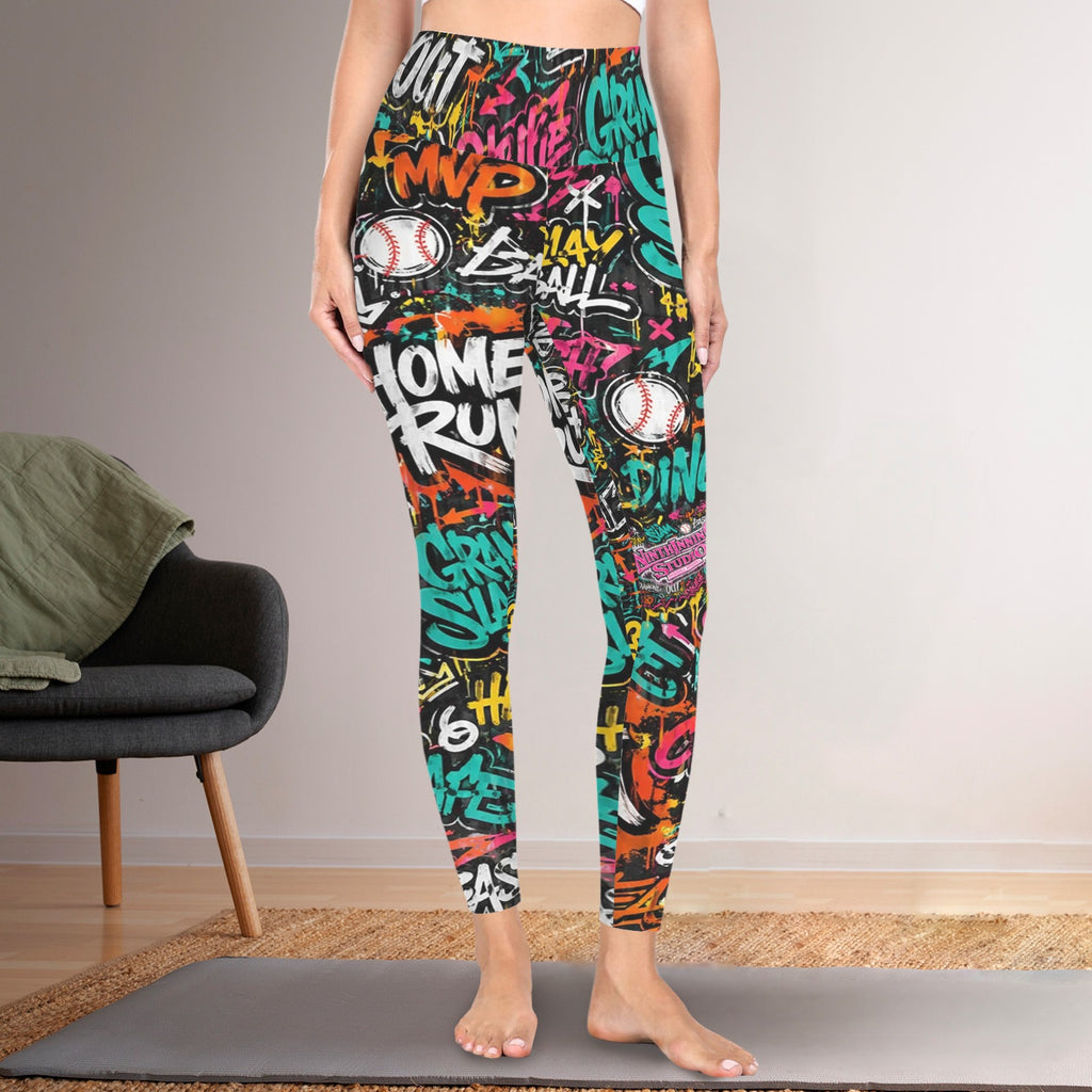 Ninth Inning Studio Graffiti High Waist Women's Leggings