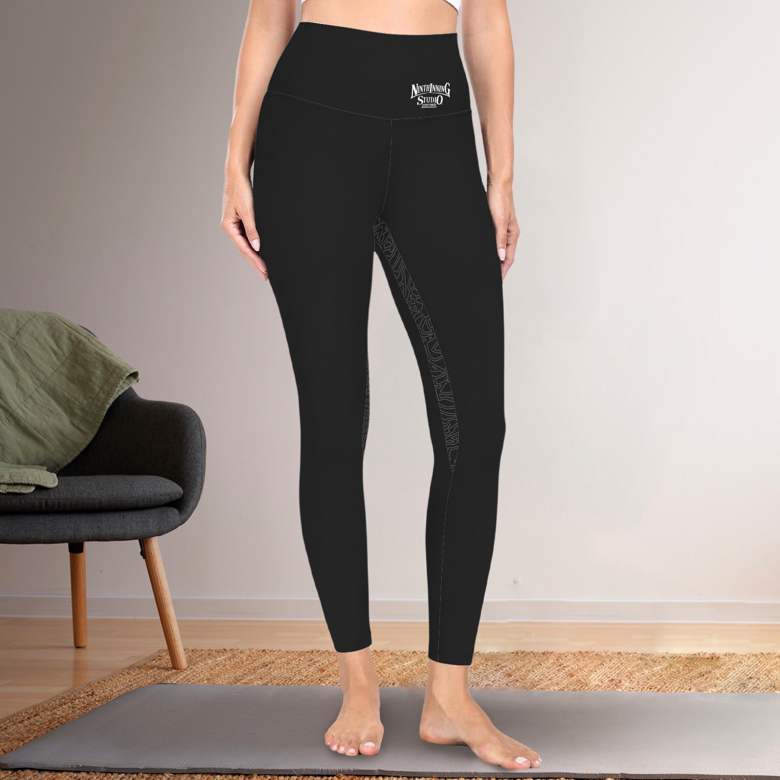Ninth Inning Studio Women's High-Waist Leggings-Black