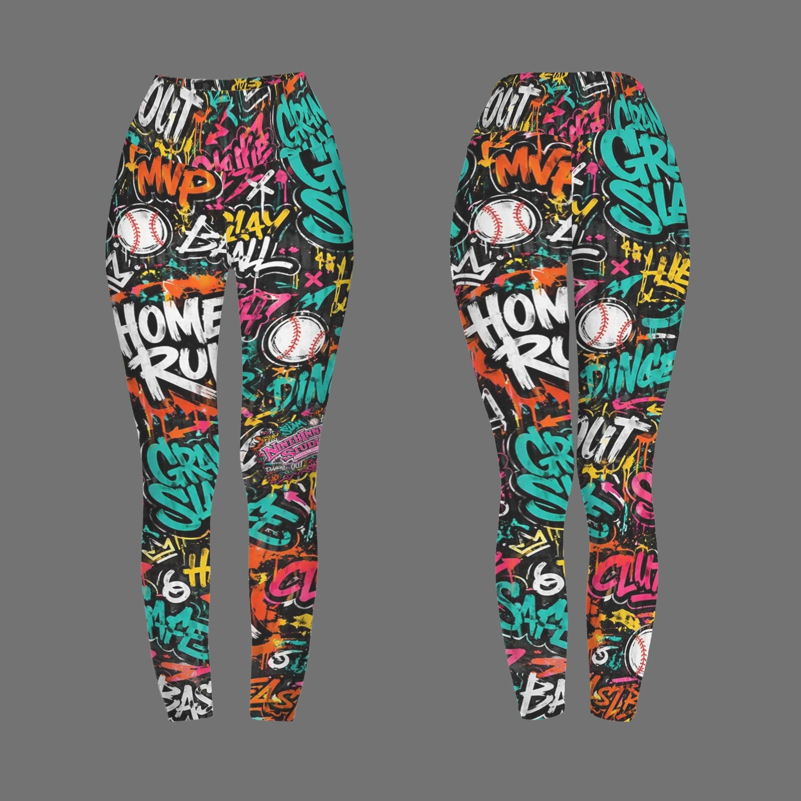Ninth Inning Studio Graffiti High Waist Women's Leggings