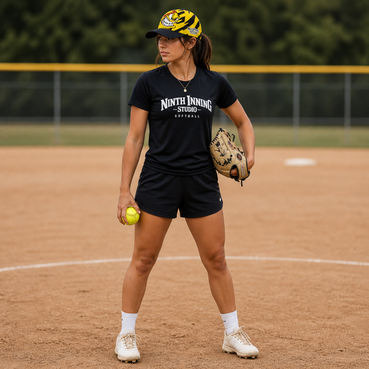 Ninth Inning Studio Angry Softball Zebra Striped Snap-back Baseball Cap