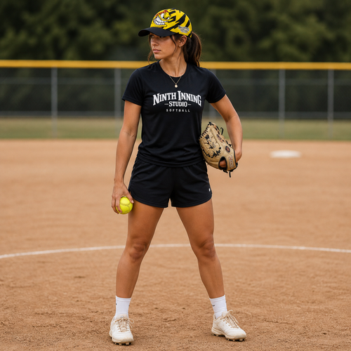 Ninth Inning Studio Angry Softball Zebra Striped Snap-back Baseball Cap