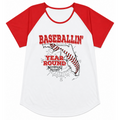 Ninth Inning Studio Baseballin' Women's Round Neck Raglan Sleeve Tee