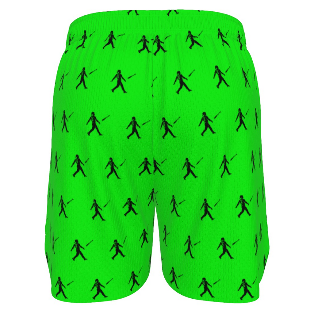 Ninth Inning Studio Bat Flip Kid Pattern Men's Performance Baseball Shorts - Lime