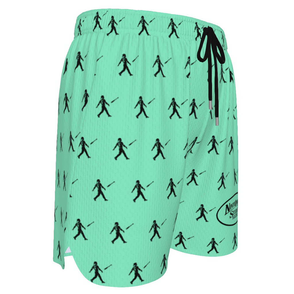 Ninth Inning Studio Bat Flip Kid Pattern Men's Baseball Shorts - Mint