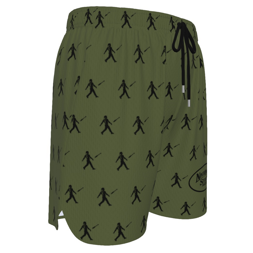 Ninth Inning Studio Bat Flip Kid Men's Performance Baseball Shorts-Olive