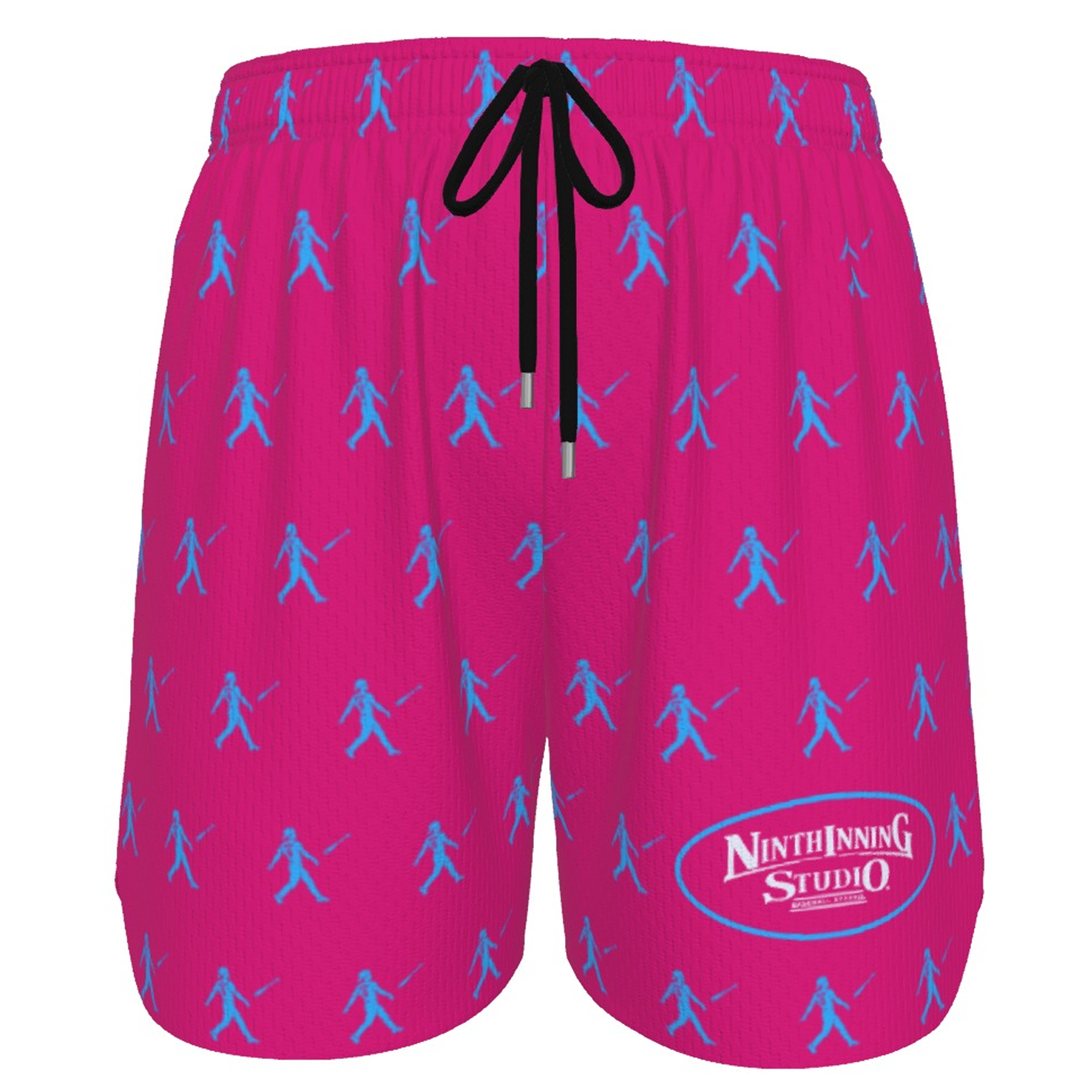 Ninth Inning Studio Bat Flip Kid Men's Baseball Shorts - Pink/Blue