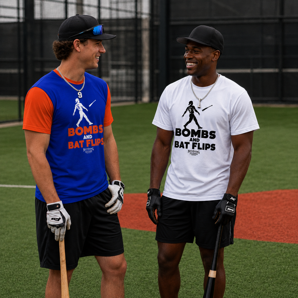 Ninth Inning Studio Bombs & Bat Flips Men's Premium Performance Tee