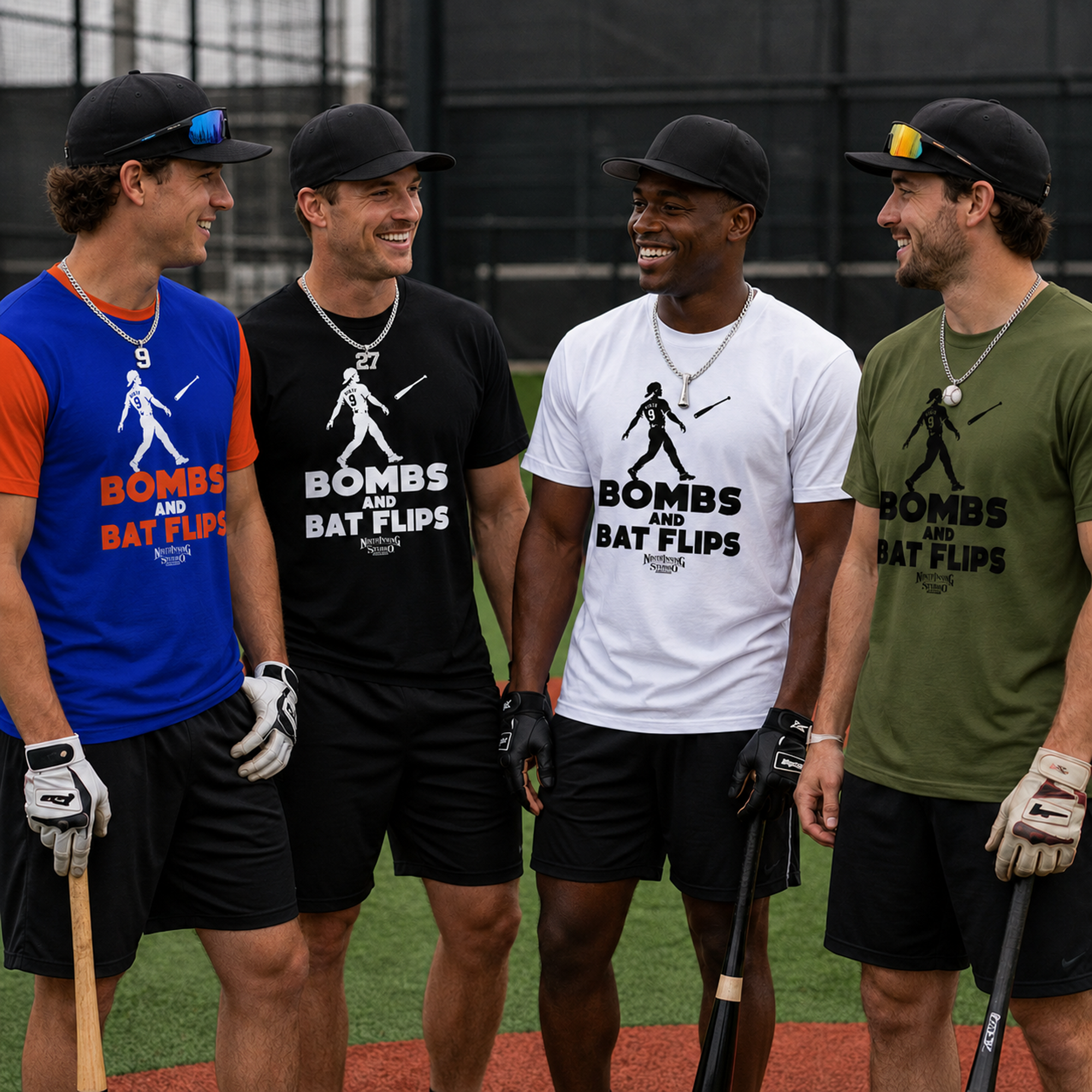 Ninth Inning Studio Bombs & Bat Flips Men's Premium Performance Tee