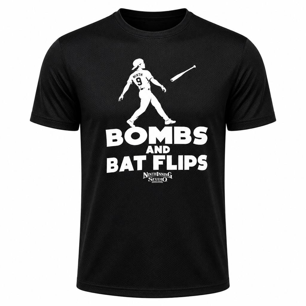 Ninth Inning Studio Bombs & Bat Flips Men's Premium Performance Tee