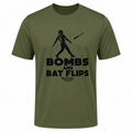 Ninth Inning Studio Bombs & Bat Flips Premium Performance Tee - Olive