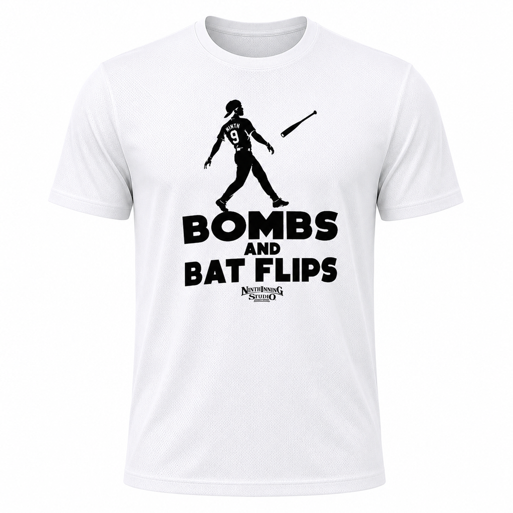 Ninth Inning Studio Bombs & Bat Flips Men's Premium Performance Tee