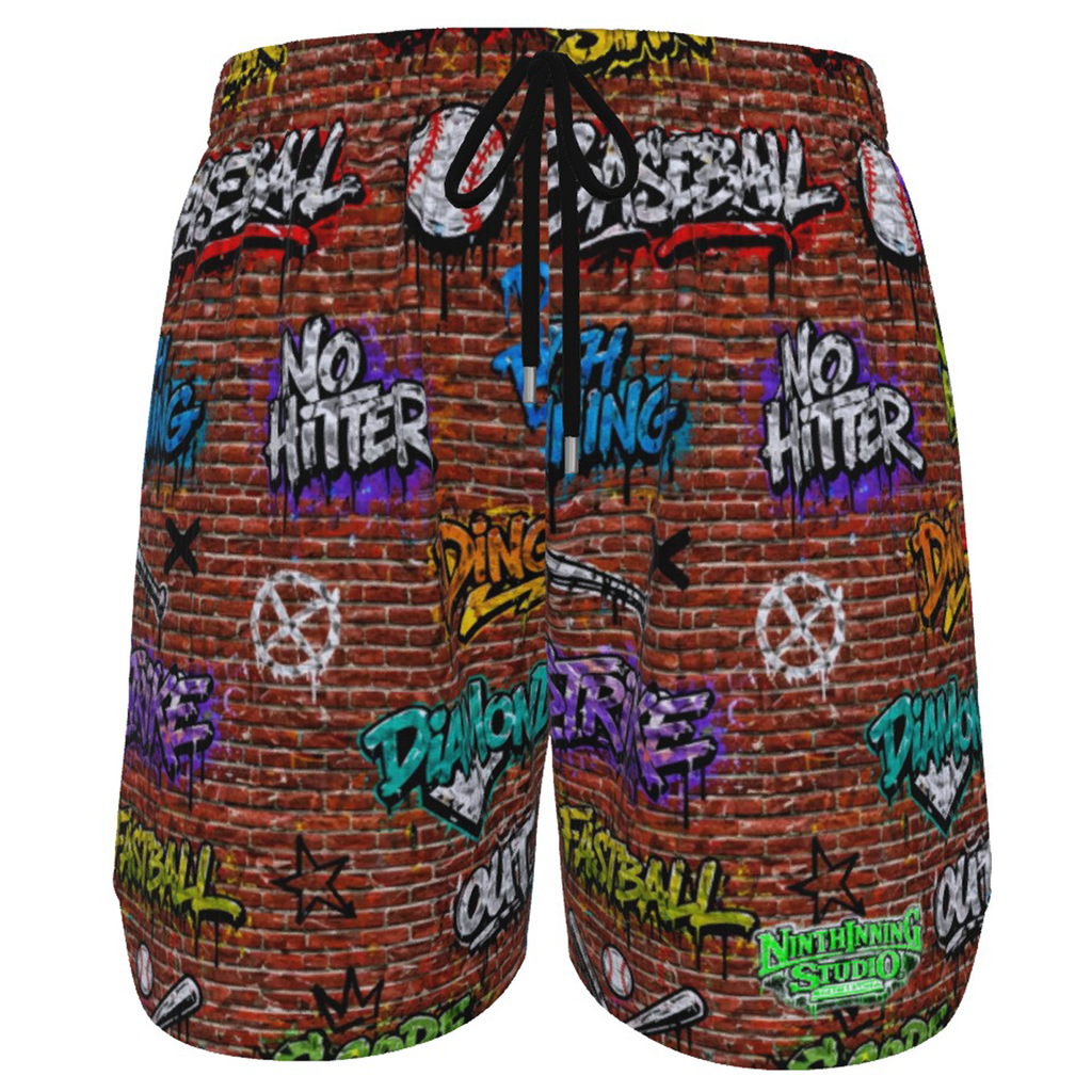 Ninth Inning Studio Brick Wall Graffiti Baseball Shorts