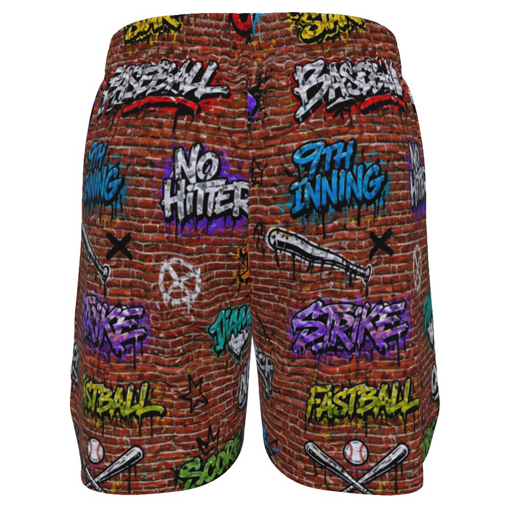 Ninth Inning Studio Brick Wall Graffiti Baseball Shorts