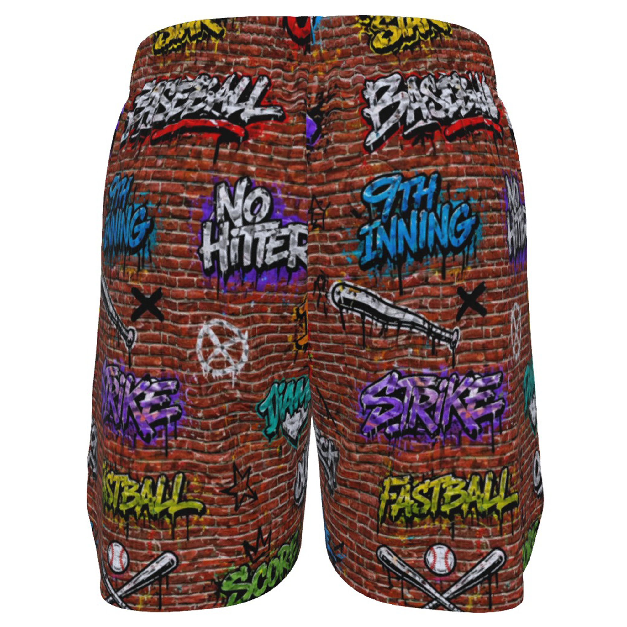 Ninth Inning Studio Brick Wall Graffiti Men's Baseball Shorts