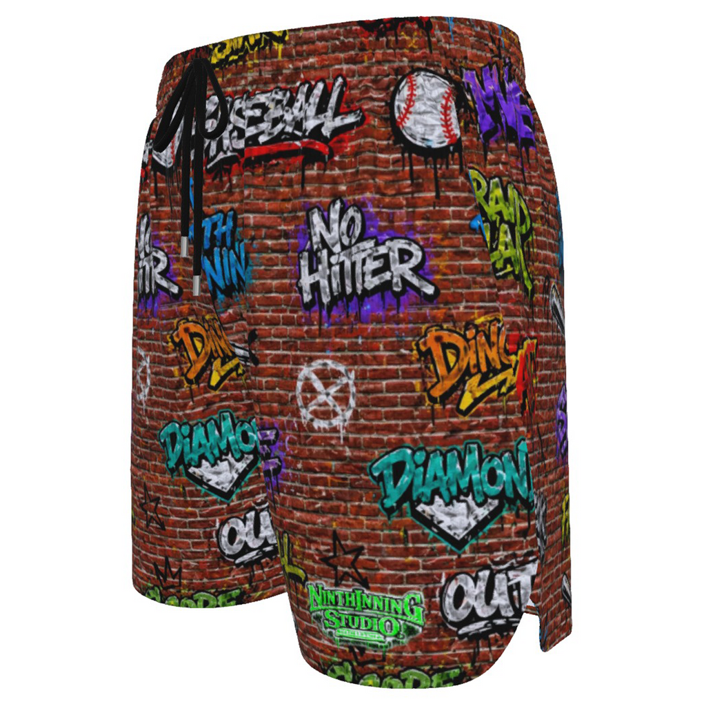 Ninth Inning Studio Brick Wall Graffiti Baseball Shorts