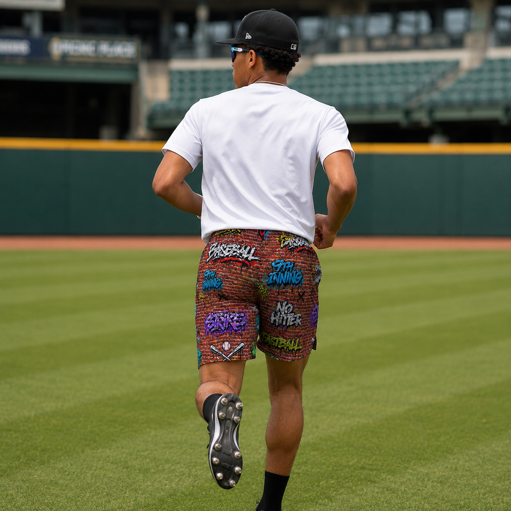 Ninth Inning Studio Brick Wall Graffiti Men's Baseball Shorts