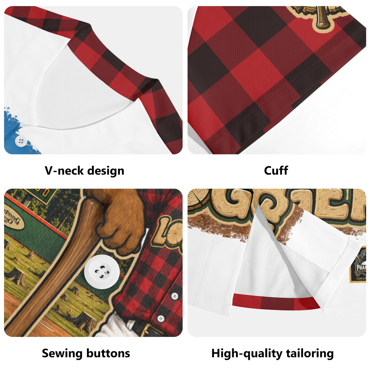 Ninth Inning Studio Hoquiam Loggers Mascot Baseball Jersey