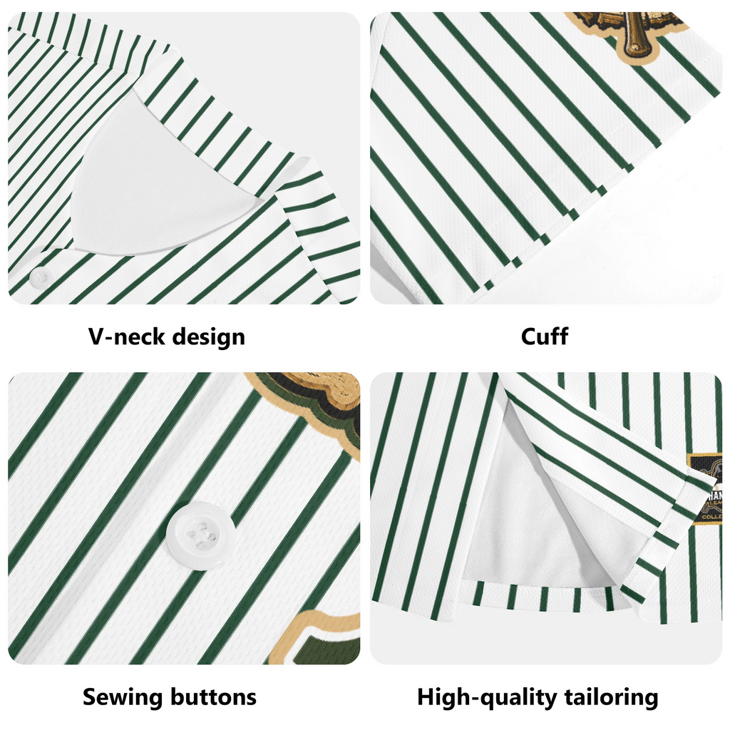 Ninth Inning Studio Hoquiam Loggers Home White/Evergreen Pinstripes Baseball Jersey
