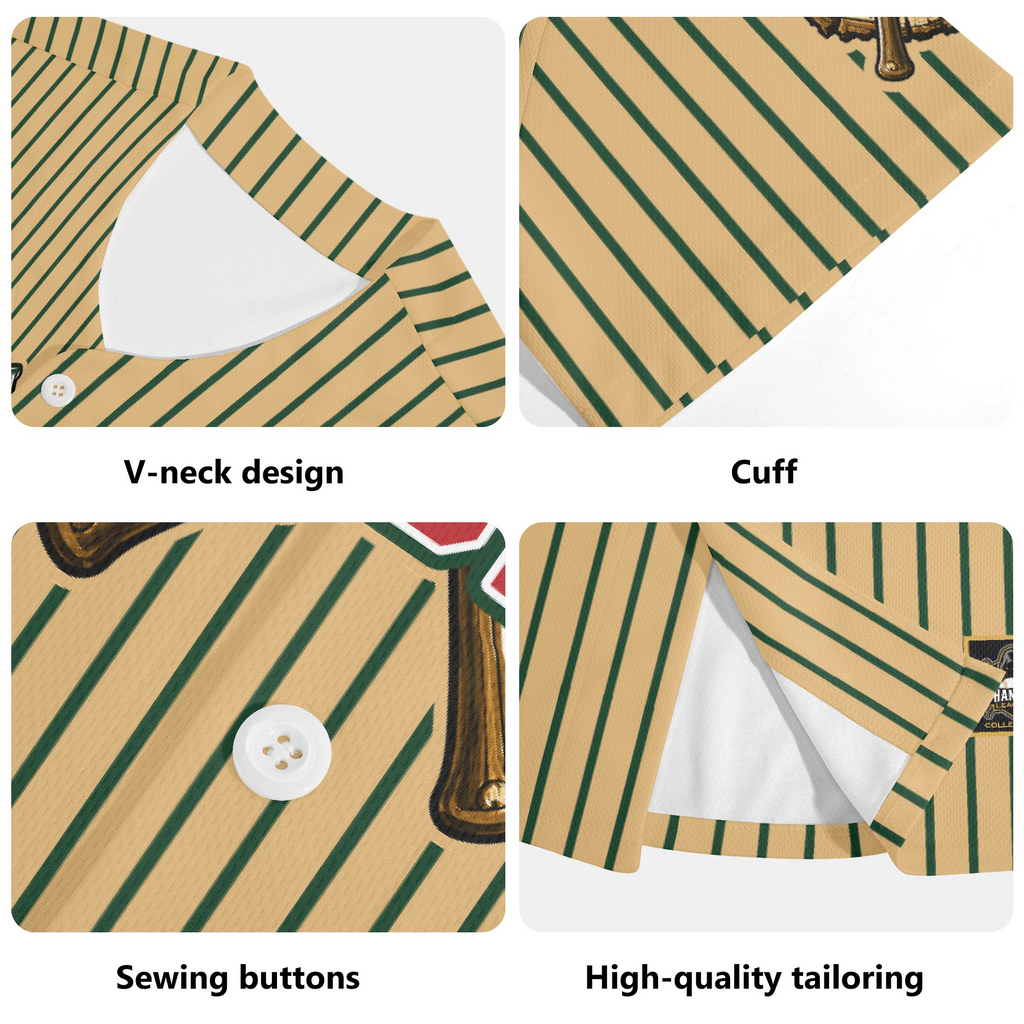 Ninth Inning Studio Hoquiam Loggers Yeller Wood/Evergreen Pinstripes Alternate Baseball Jersey
