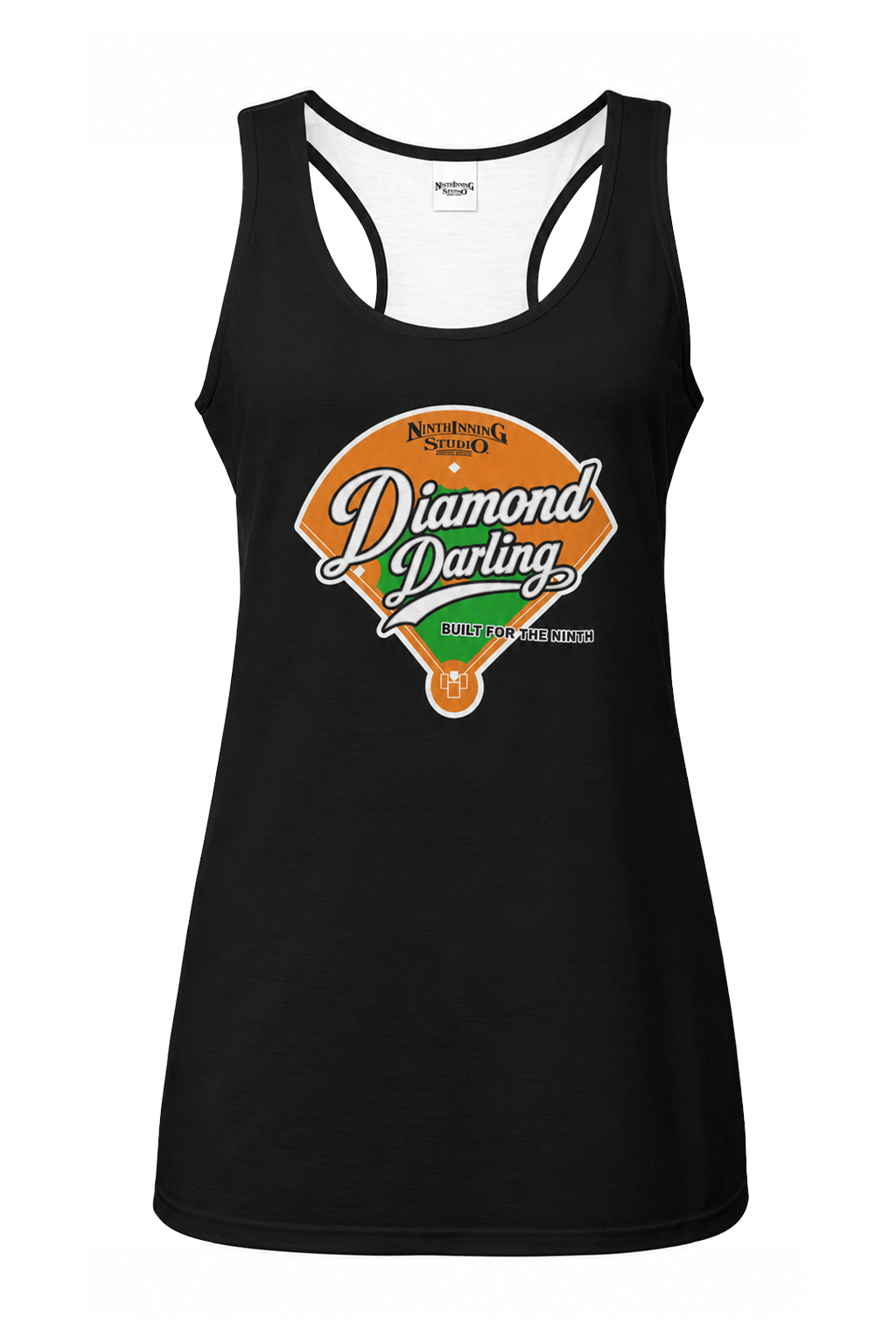 Ninth Inning Studio Diamond Darling Women's Racerback Tank Top - Black