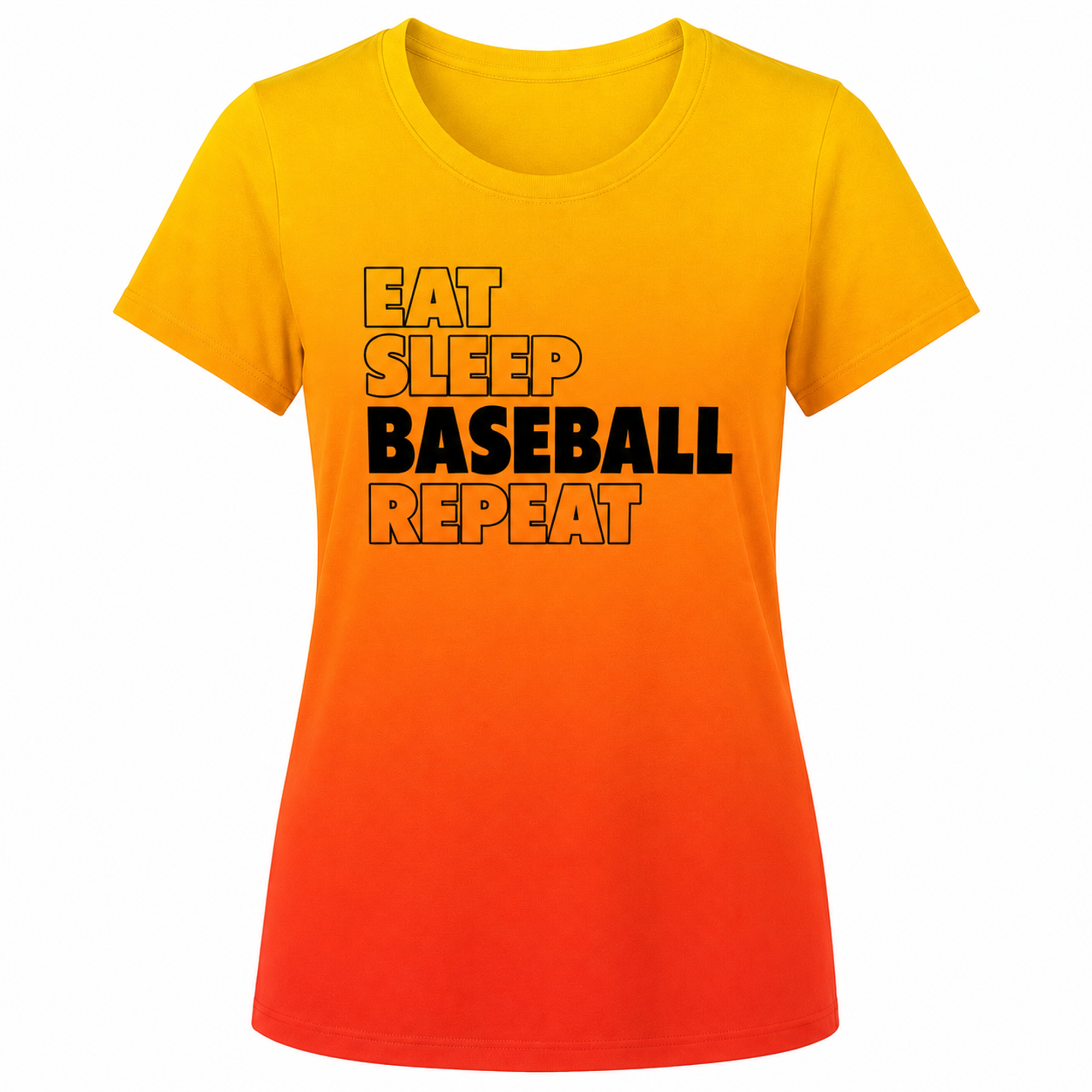 Ninth Inning Studio Eat Sleep Baseball Women's Crewneck Tee