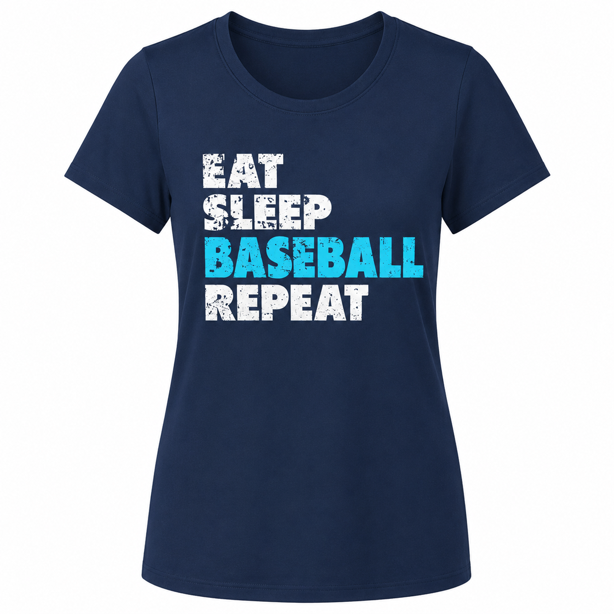 Ninth Inning Studio Eat Sleep Baseball Women's Crewneck Tee