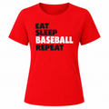 Ninth Inning Studio Eat Sleep Baseball Women's Crewneck Tee