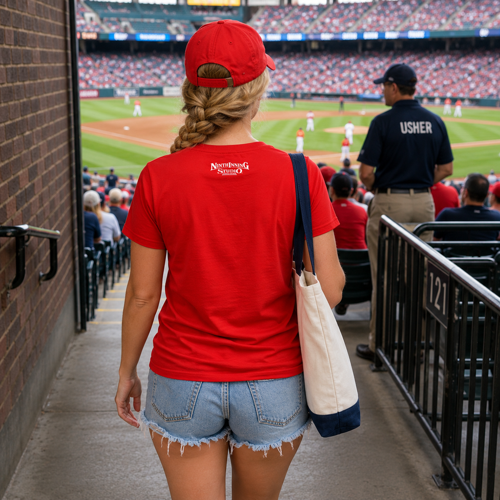 Ninth Inning Studio Eat Sleep Baseball Women's Crewneck Tee